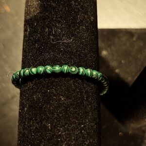 Green Beaded Stretch Bracelet - Women Jewelry